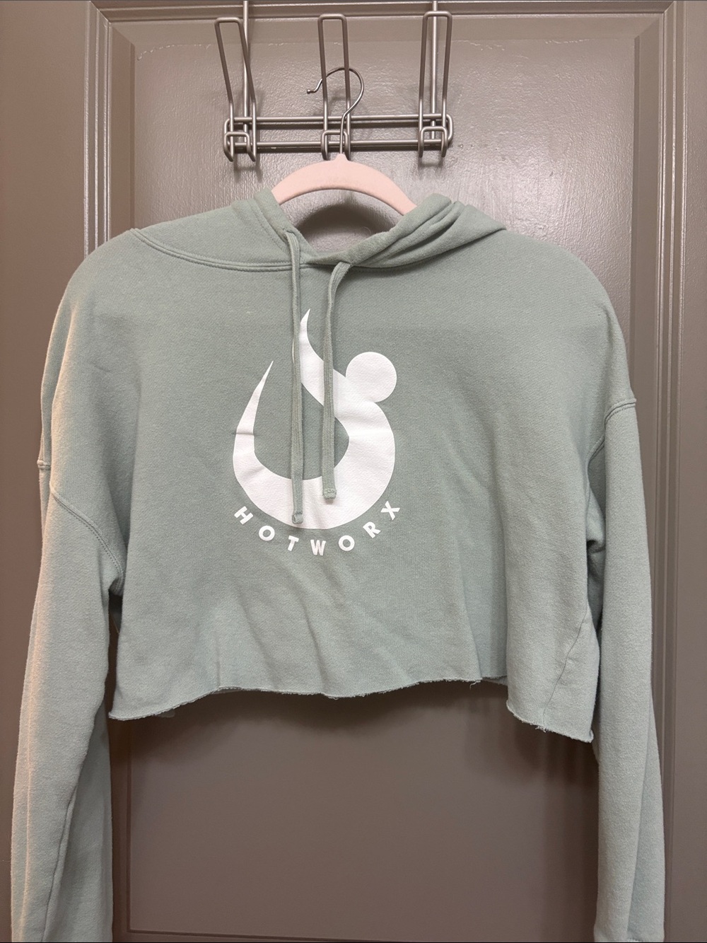 Hotworx Cropped Hoodie in Sage Green